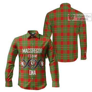 MacGregor Modern Tartan Long Sleeve Button Shirt with Family Crest DNA In Me Style