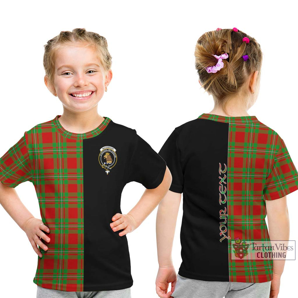 MacGregor Modern Tartan Kid T-Shirt with Family Crest and Half Of Me Style - Tartanvibesclothing Shop