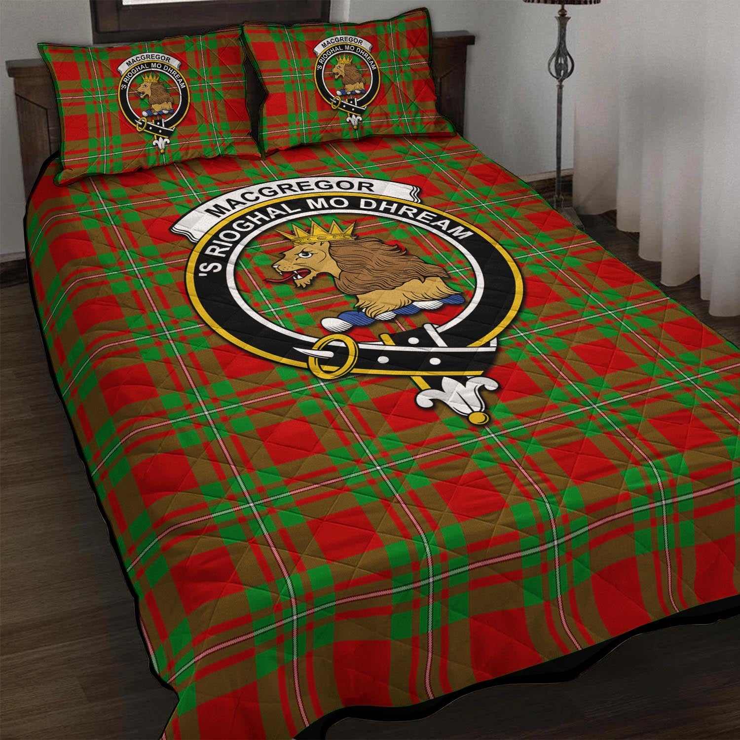 MacGregor Modern Tartan Quilt Bed Set with Family Crest - Tartan Vibes Clothing