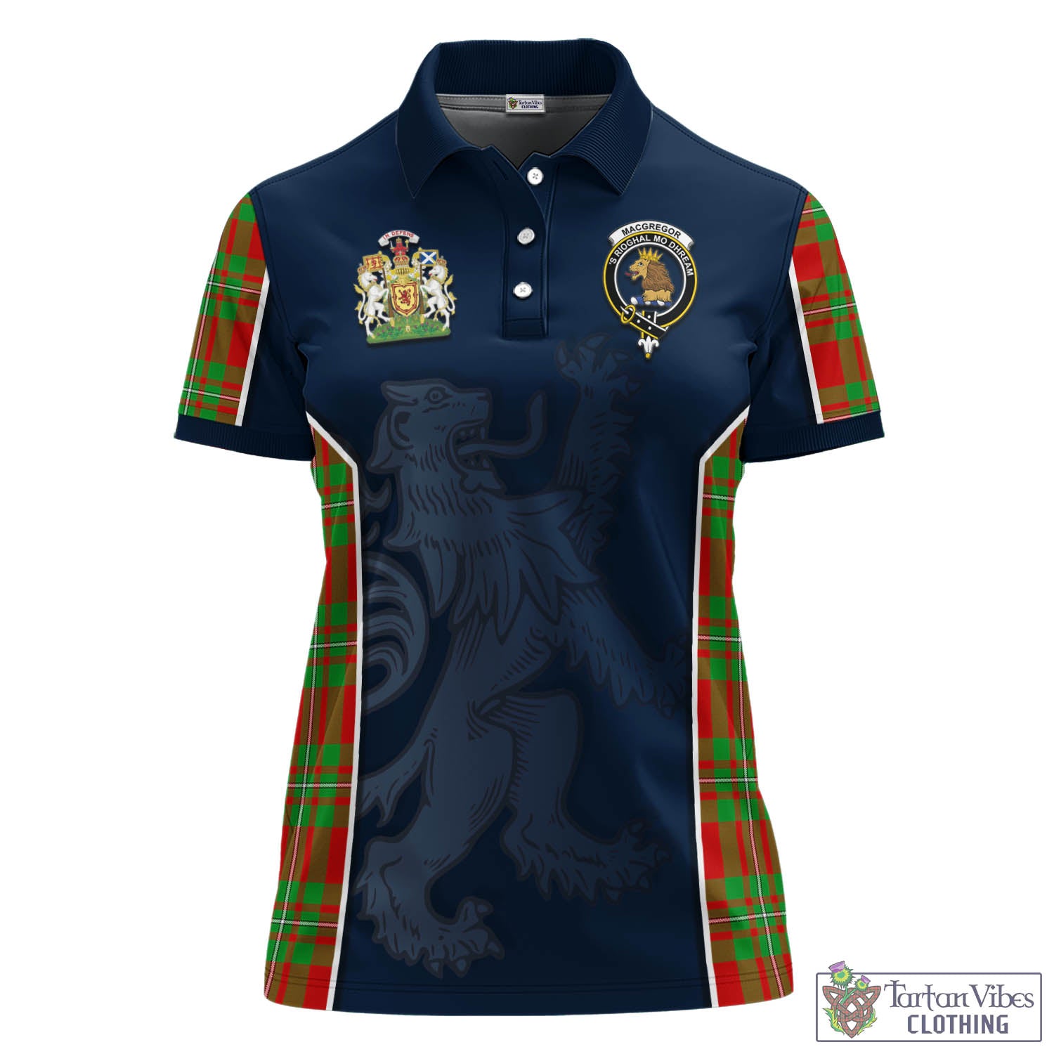 MacGregor Modern Tartan Women's Polo Shirt with Family Crest and Lion Rampant Vibes Sport Style - Tartan Vibes Clothing