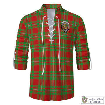 MacGregor Modern Tartan Men's Scottish Traditional Jacobite Ghillie Kilt Shirt with Family Crest