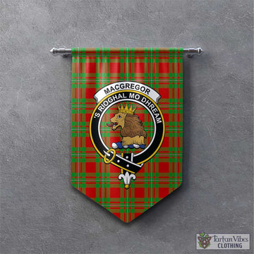 MacGregor Modern Tartan Gonfalon, Tartan Banner with Family Crest