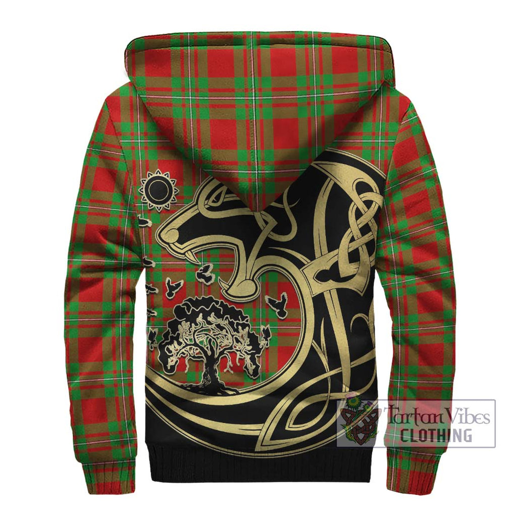 MacGregor Modern Tartan Sherpa Hoodie with Family Crest Celtic Wolf Style - Tartan Vibes Clothing