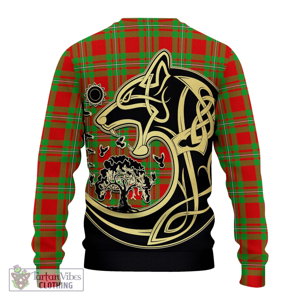 MacGregor Modern Tartan Knitted Sweater with Family Crest Celtic Wolf Style - Tartan Vibes Clothing