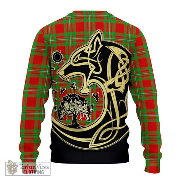 MacGregor Modern Tartan Ugly Sweater with Family Crest Celtic Wolf Style