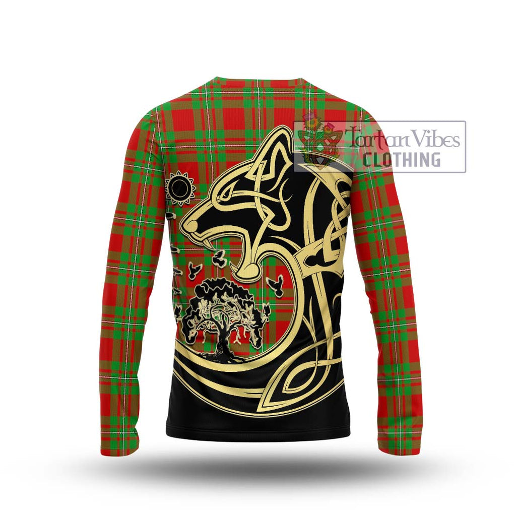 MacGregor Modern Tartan Long Sleeve T-Shirt with Family Crest Celtic Wolf Style - Tartan Vibes Clothing