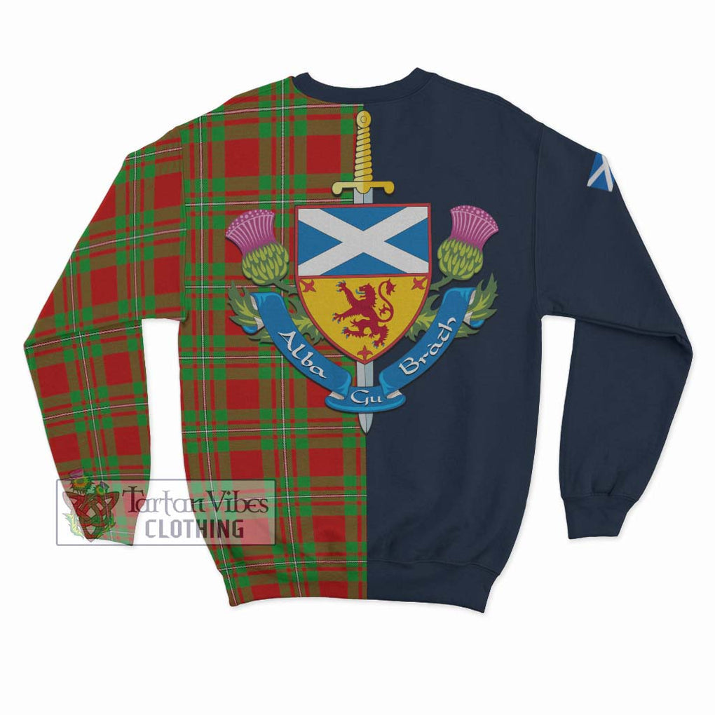 Tartan Vibes Clothing MacGregor Modern Tartan Sweatshirt with Scottish Lion Royal Arm Half Style