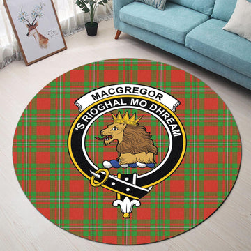 MacGregor Modern Tartan Round Rug with Family Crest