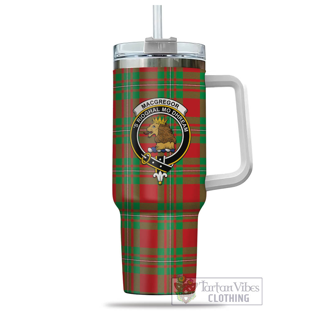 Tartan Vibes Clothing MacGregor Modern Tartan and Family Crest Tumbler with Handle