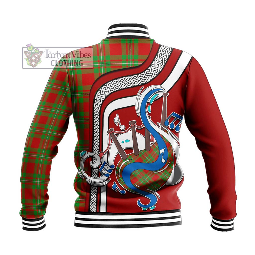 Tartan Vibes Clothing MacGregor Modern Tartan Baseball Jacket with Epic Bagpipe Style