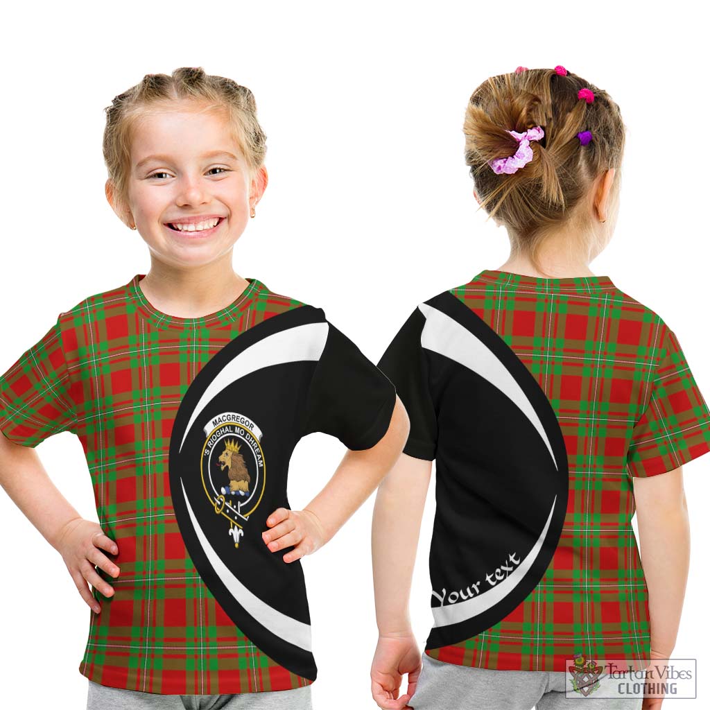 MacGregor Modern Tartan Kid T-Shirt with Family Crest Circle Style - Tartan Vibes Clothing