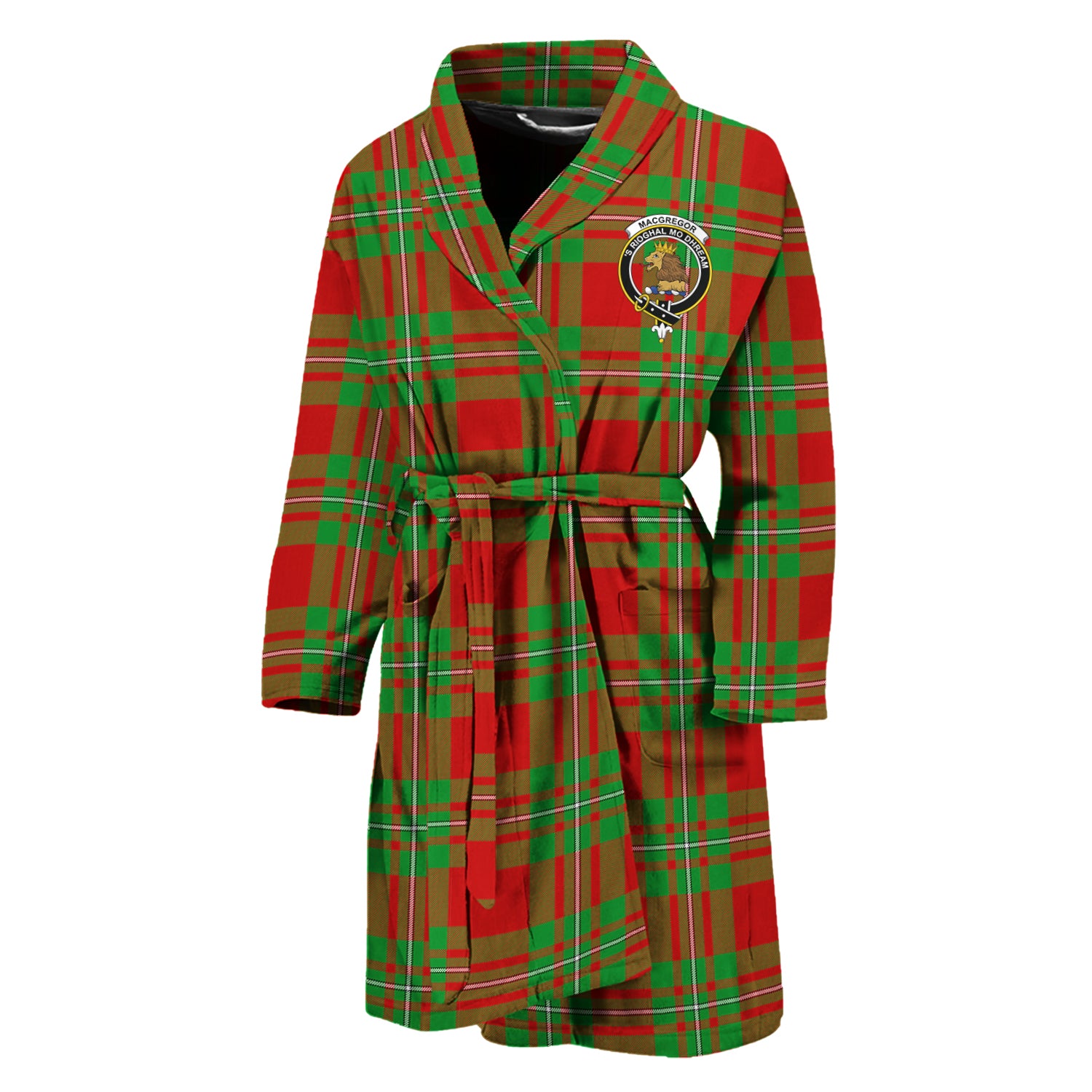 MacGregor Modern Tartan Bathrobe with Family Crest Unisex M - Tartan Vibes Clothing