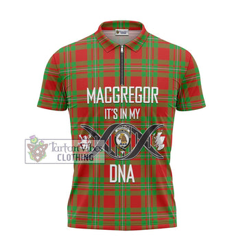 MacGregor Modern Tartan Zipper Polo Shirt with Family Crest DNA In Me Style