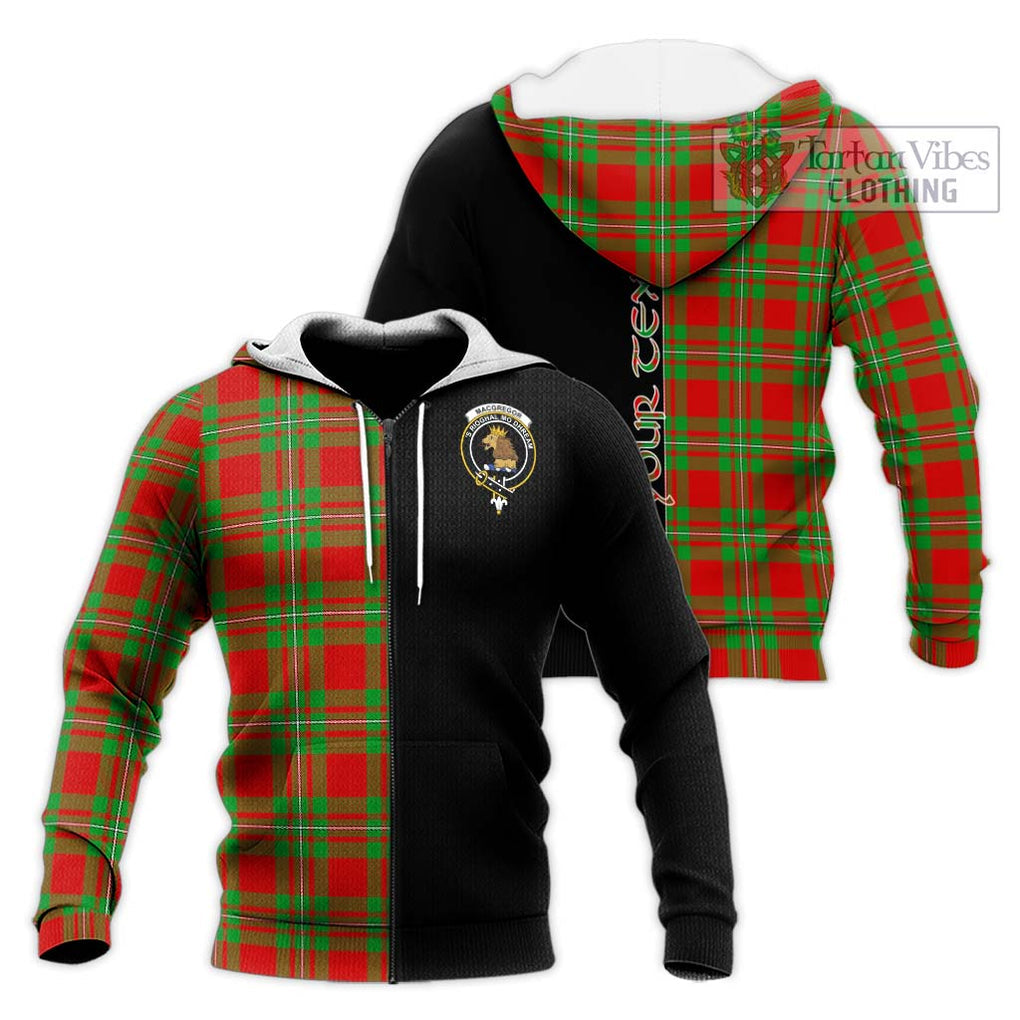 MacGregor Modern Tartan Knitted Hoodie with Family Crest and Half Of Me Style Unisex Knitted Zip Hoodie - Tartanvibesclothing Shop