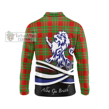 MacGregor Modern Tartan Long Sleeve Polo Shirt with Alba Gu Brath Regal Lion Emblem