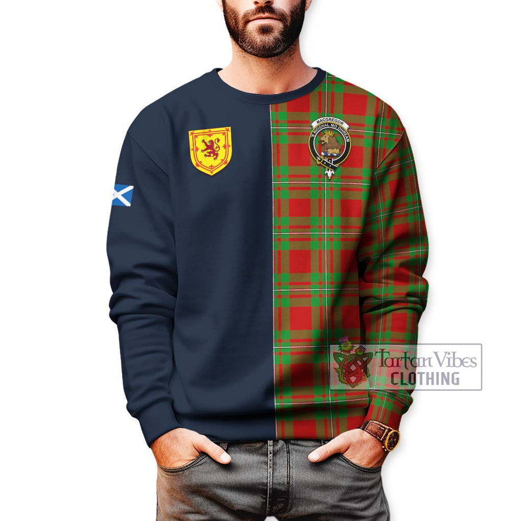 Tartan Vibes Clothing MacGregor Modern Tartan Sweatshirt with Scottish Lion Royal Arm Half Style