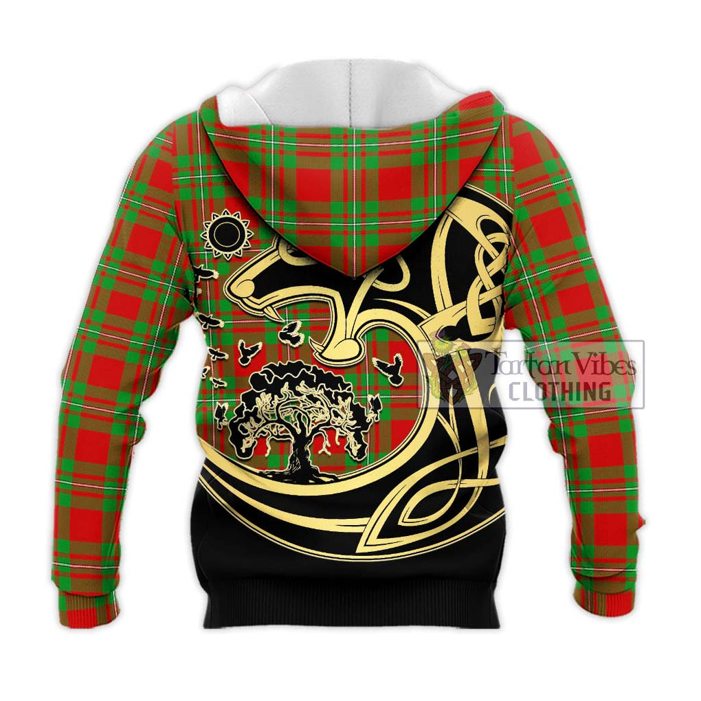 MacGregor Modern Tartan Knitted Hoodie with Family Crest Celtic Wolf Style - Tartan Vibes Clothing