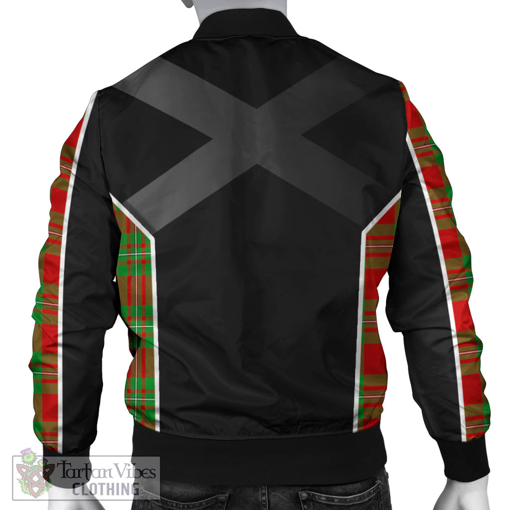 Tartan Vibes Clothing MacGregor Modern Tartan Bomber Jacket with Family Crest and Scottish Thistle Vibes Sport Style