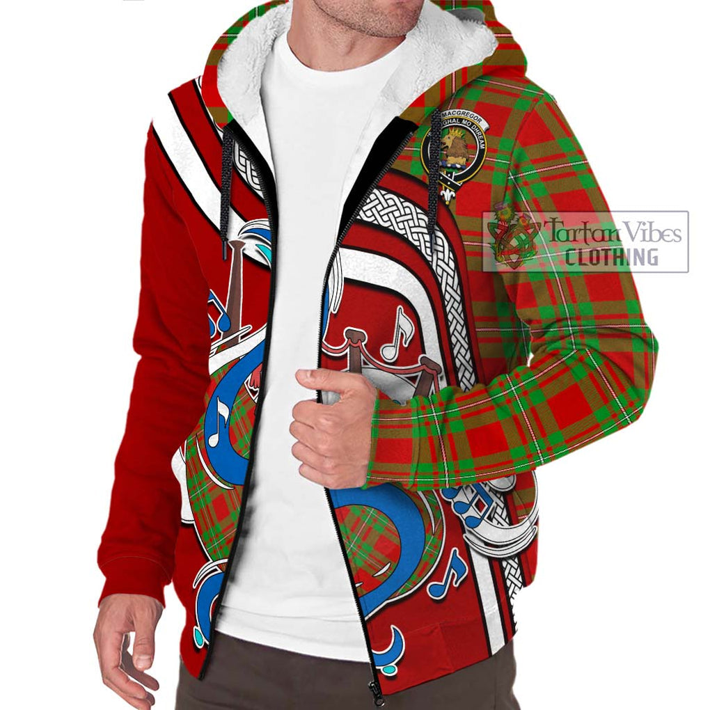 MacGregor Modern Tartan Sherpa Hoodie with Epic Bagpipe Style Unisex - Tartanvibesclothing Shop