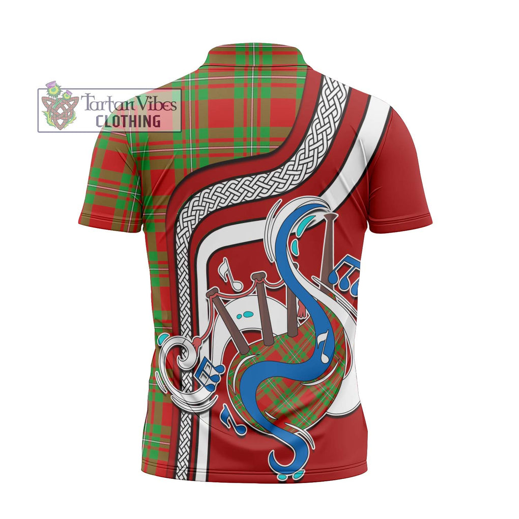 MacGregor Modern Tartan Zipper Polo Shirt with Epic Bagpipe Style - Tartanvibesclothing Shop