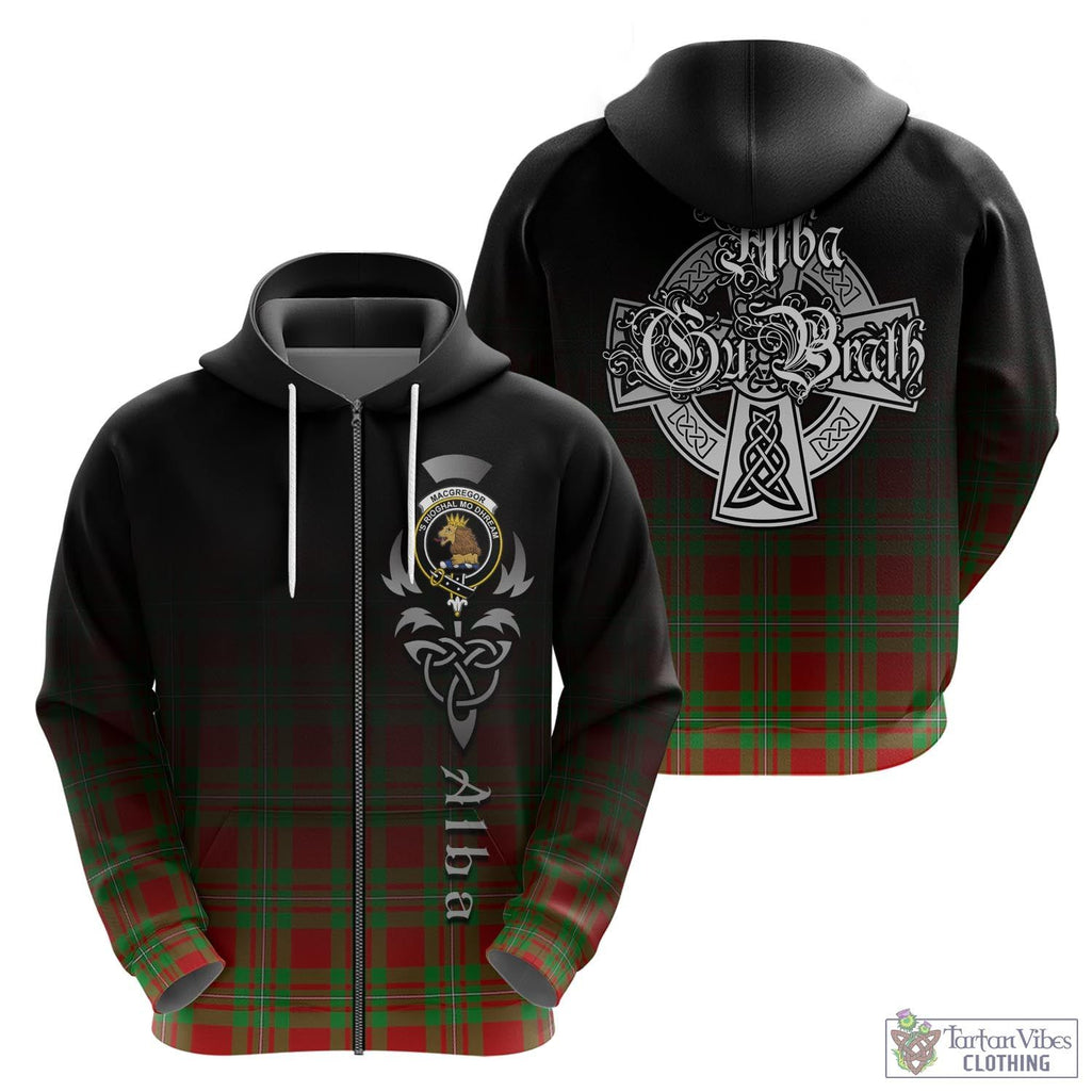 Tartan Vibes Clothing MacGregor Modern Tartan Hoodie Featuring Alba Gu Brath Family Crest Celtic Inspired