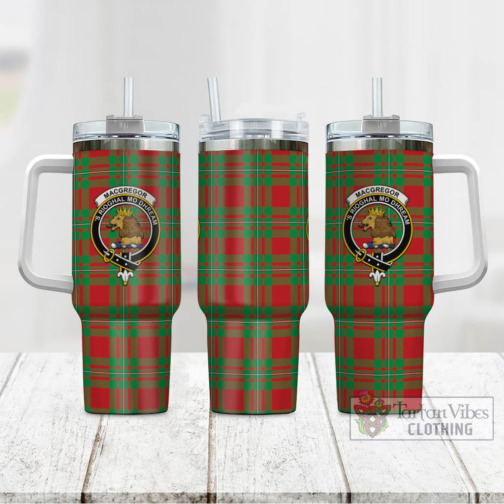 Tartan Vibes Clothing MacGregor Modern Tartan and Family Crest Tumbler with Handle