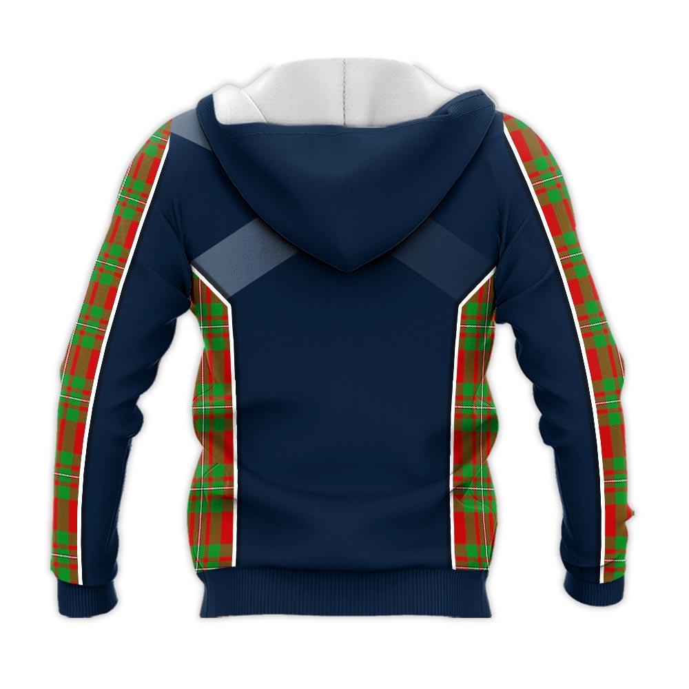 Tartan Vibes Clothing MacGregor Modern Tartan Knitted Hoodie with Family Crest and Scottish Thistle Vibes Sport Style