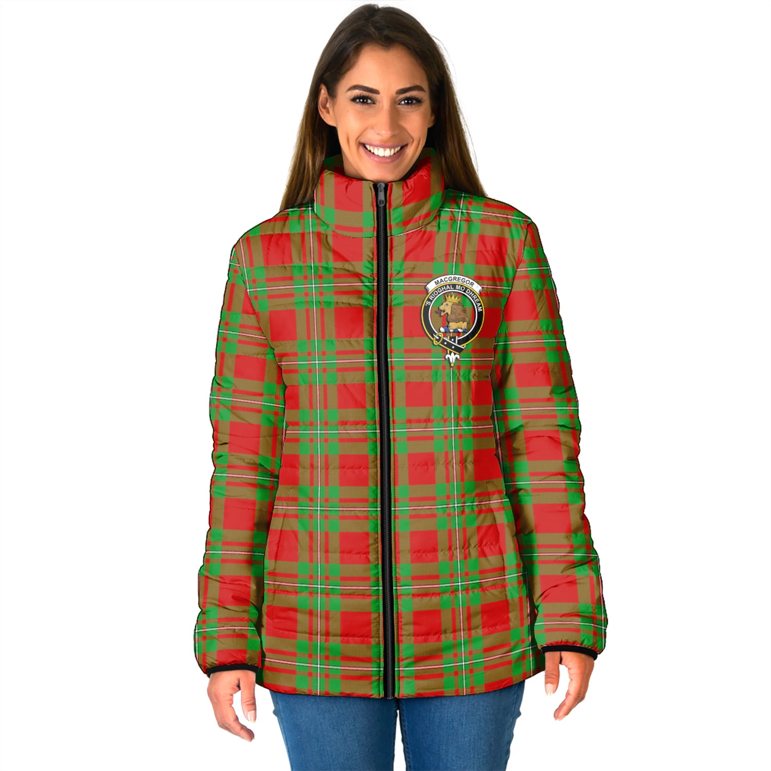 MacGregor Modern Tartan Padded Jacket with Family Crest - Tartan Vibes Clothing