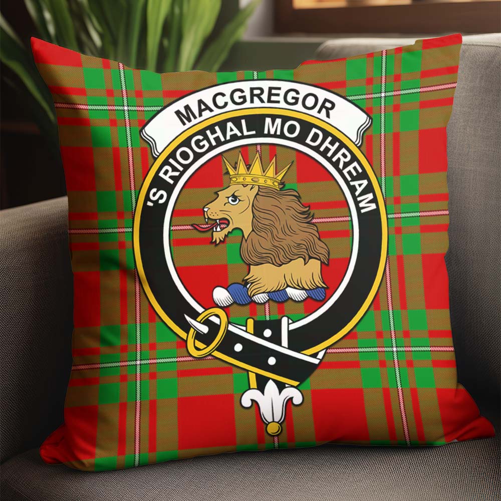 MacGregor Modern Tartan Pillow Cover with Family Crest - Tartanvibesclothing