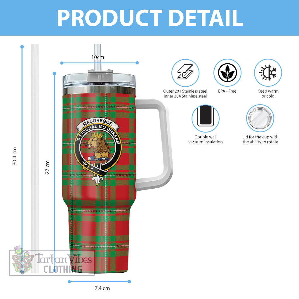 Tartan Vibes Clothing MacGregor Modern Tartan and Family Crest Tumbler with Handle