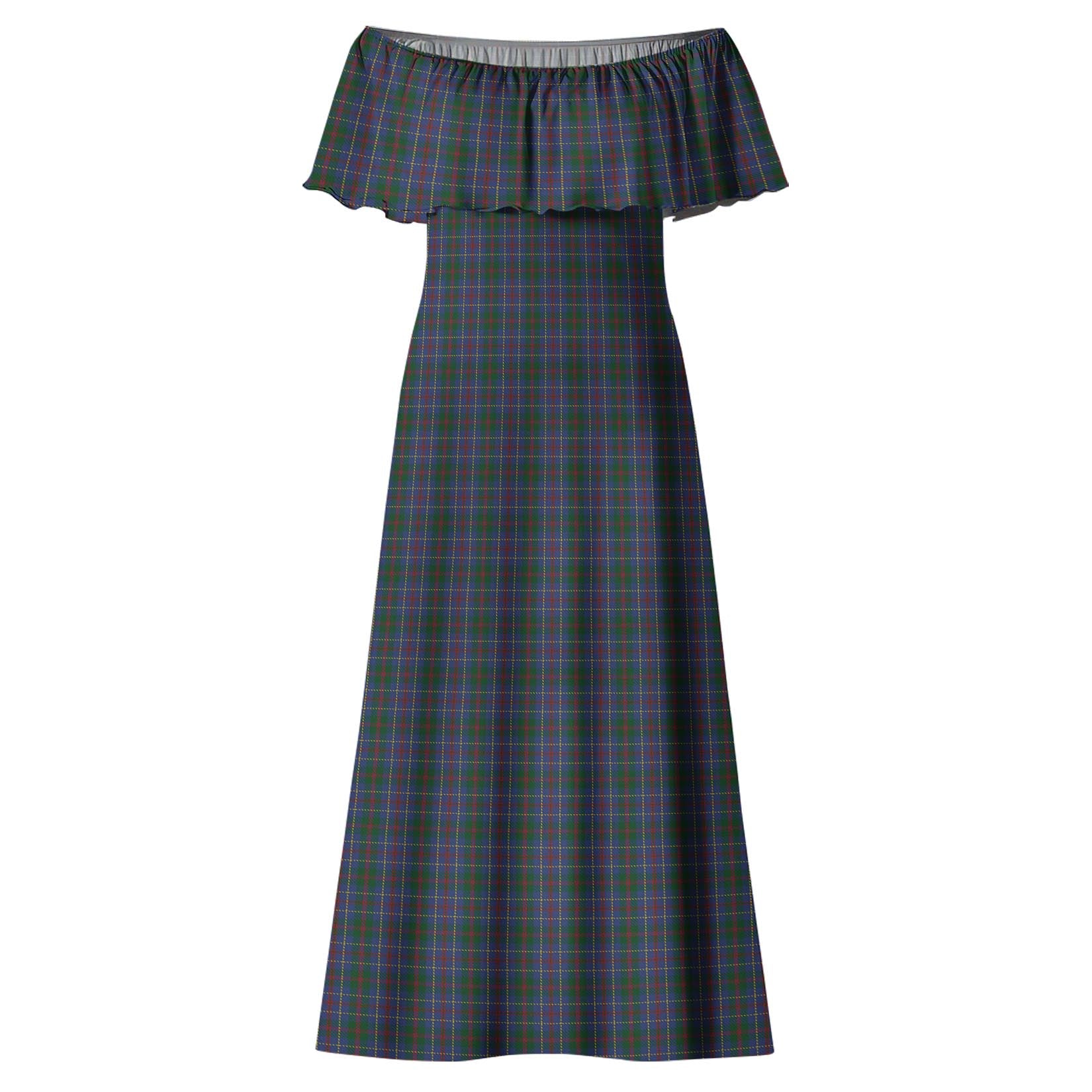 MacHardy Tartan Off Shoulder Long Dress - Tartanvibesclothing