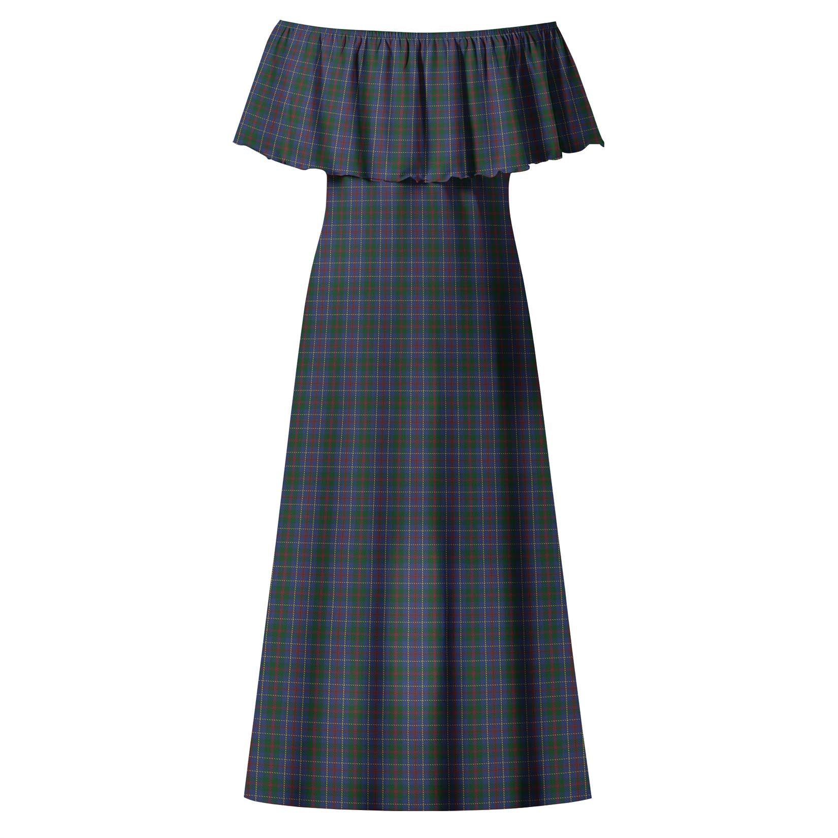 MacHardy Tartan Off Shoulder Long Dress - Tartanvibesclothing