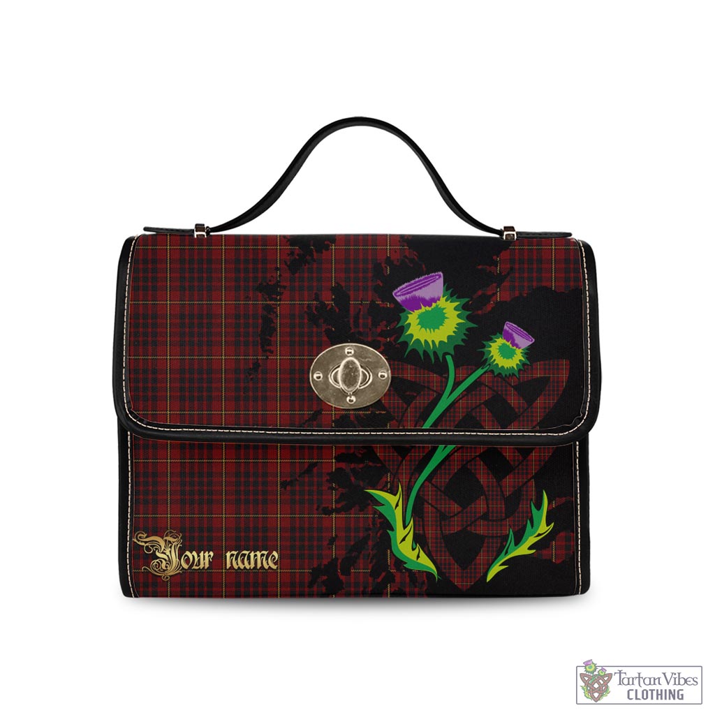 Tartan Vibes Clothing MacIan Tartan Waterproof Canvas Bag with Scotland Map and Thistle Celtic Accents