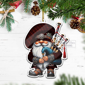 MacIan (McIan) Tartan Bagpiper Gnome Christmas Ornament