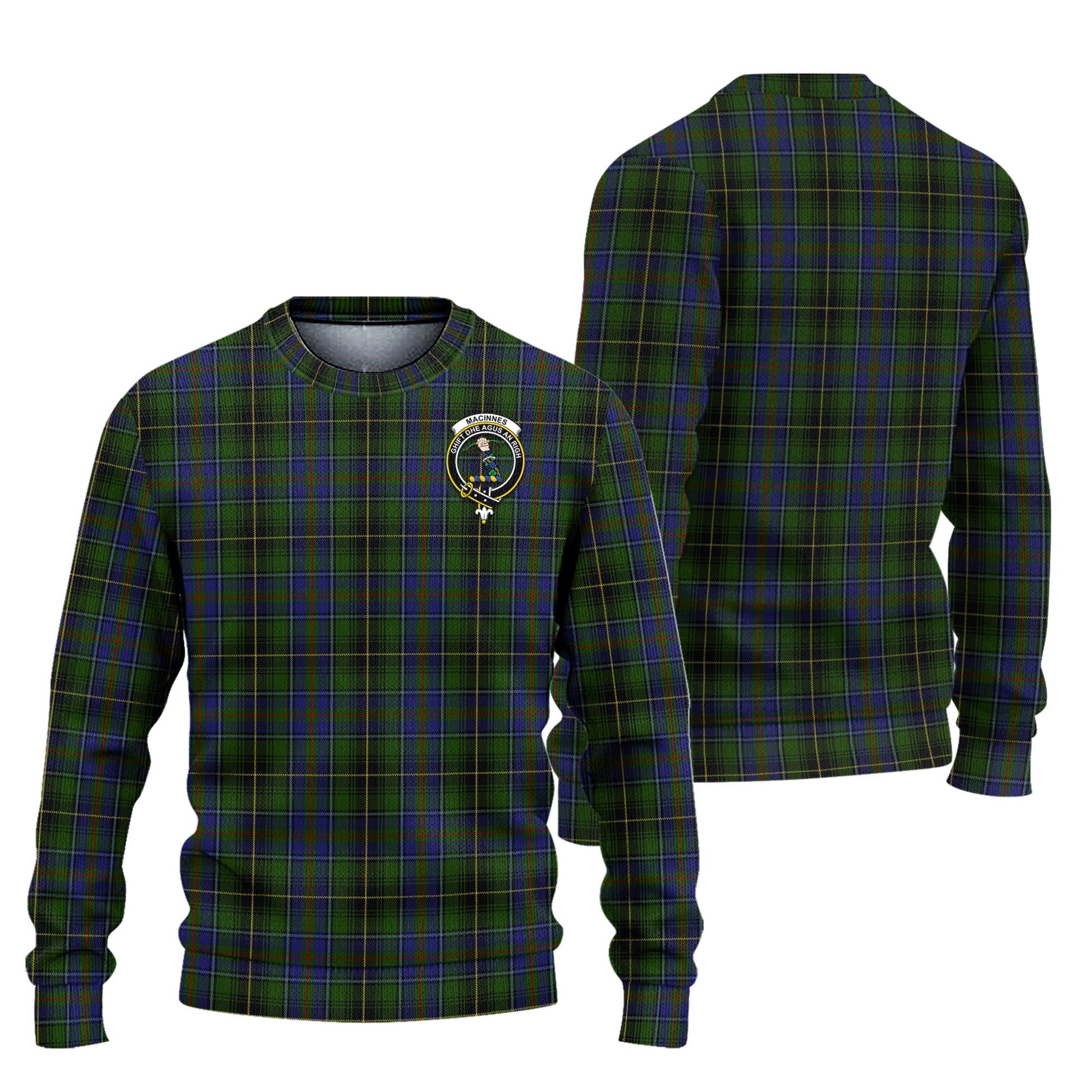 MacInnes Tartan Knitted Sweater with Family Crest Unisex - Tartanvibesclothing