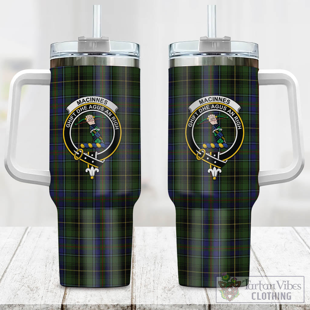 Tartan Vibes Clothing MacInnes Tartan and Family Crest Tumbler with Handle