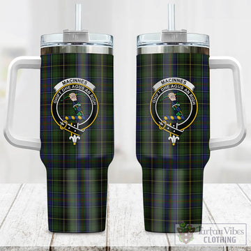 MacInnes (McInnes) Tartan and Family Crest Tumbler with Handle