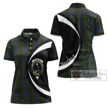 MacInnes Tartan Women's Polo Shirt with Family Crest Circle Style
