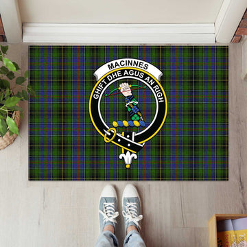 MacInnes Tartan Door Mat with Family Crest