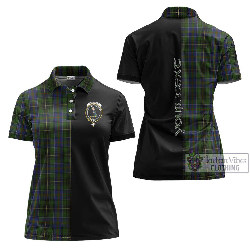 MacInnes (McInnes) Tartan Women's Polo Shirt with Family Crest and Half Of Me Style Women - Tartanvibesclothing Shop