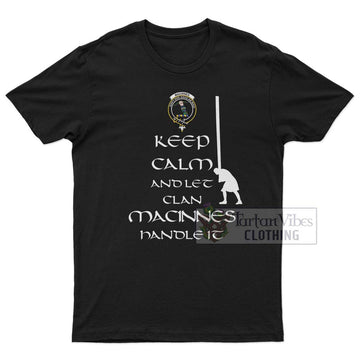 MacInnes (McInnes) Clan Men's T-Shirt: Keep Calm and Let the Clan Handle It Caber Toss Highland Games Style