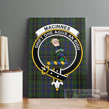 MacInnes (McInnes) Tartan Canvas Print Wall Art with Family Crest