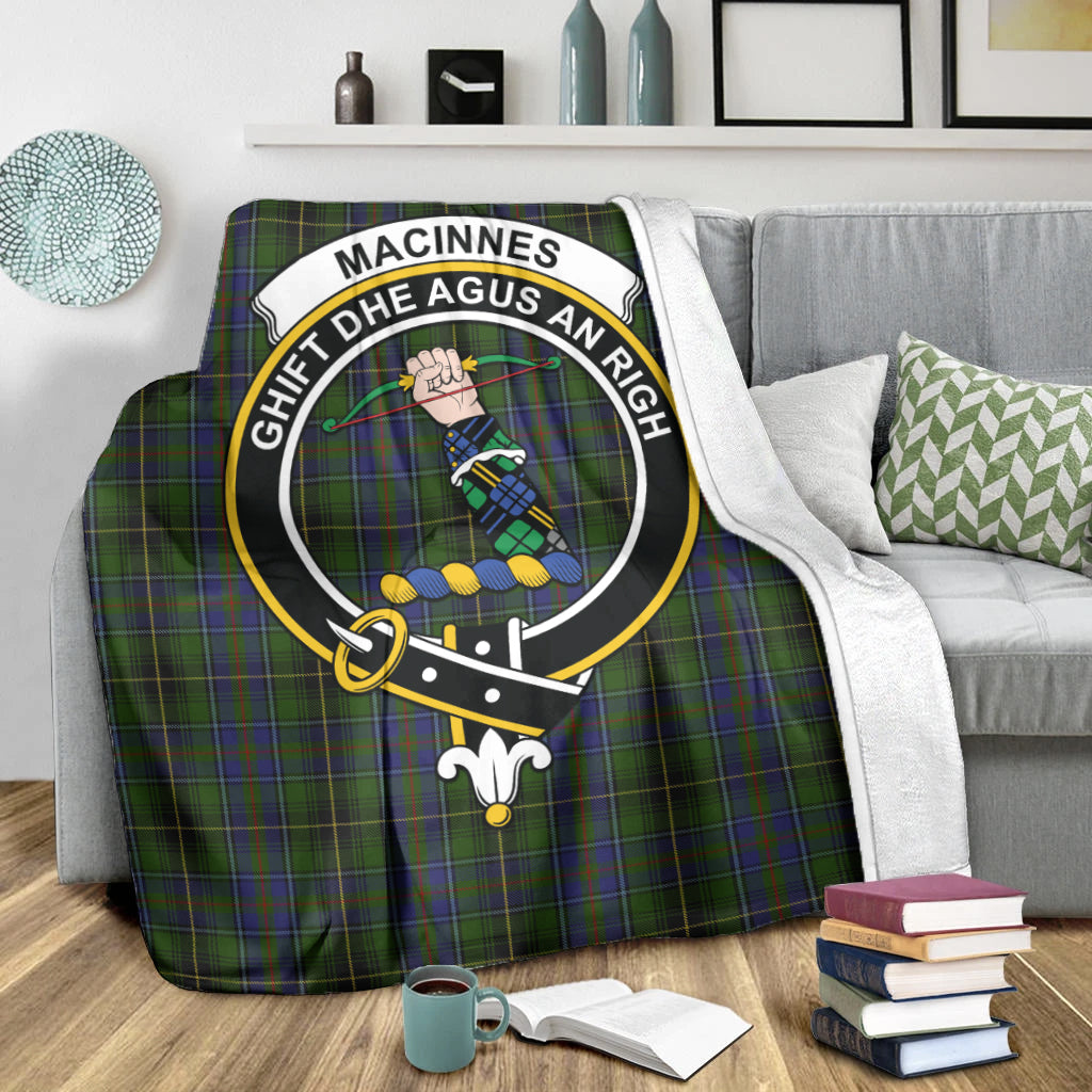 macinnes-tartab-blanket-with-family-crest