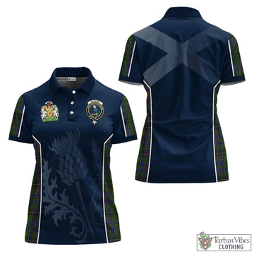 MacInnes Tartan Women's Polo Shirt with Family Crest and Scottish Thistle Vibes Sport Style