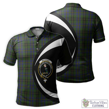 MacInnes Tartan Men's Polo Shirt with Family Crest Circle Style