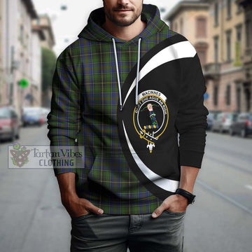 MacInnes Tartan Hoodie with Family Crest Circle Style