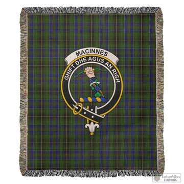 MacInnes Tartan Woven Blanket with Family Crest