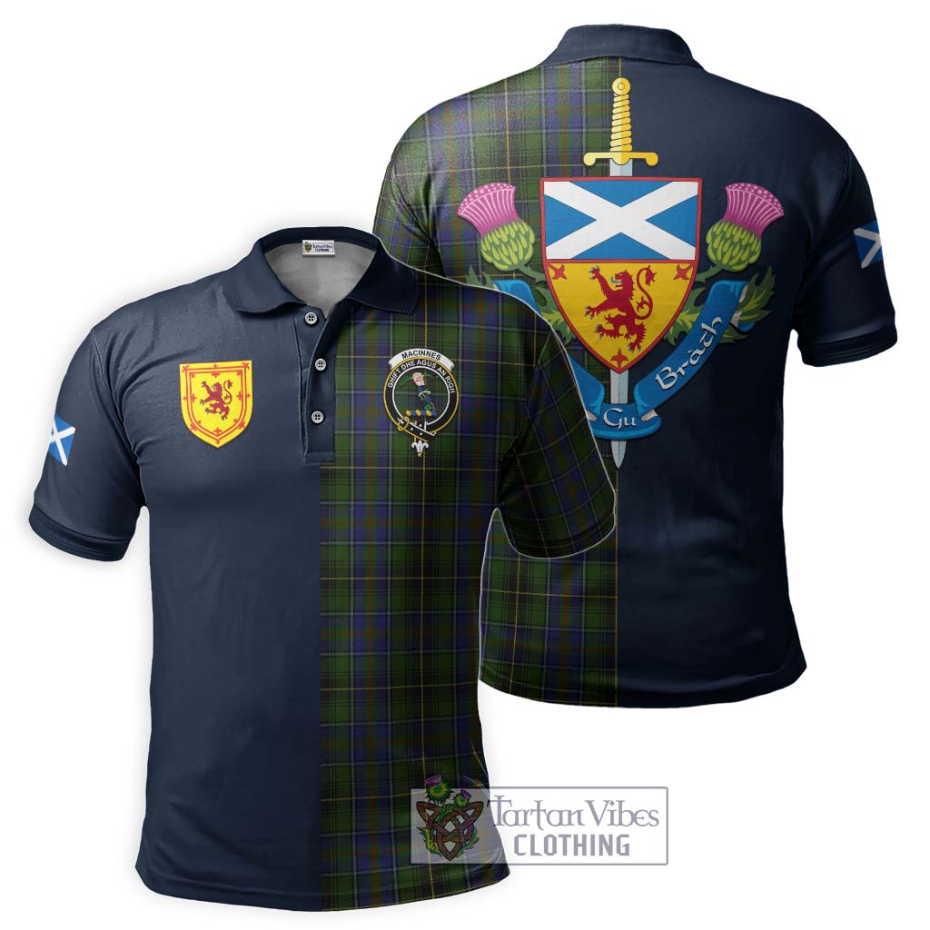 Tartan Vibes Clothing MacInnes Tartan Polo Shirt with Scottish Lion Royal Arm Half Style