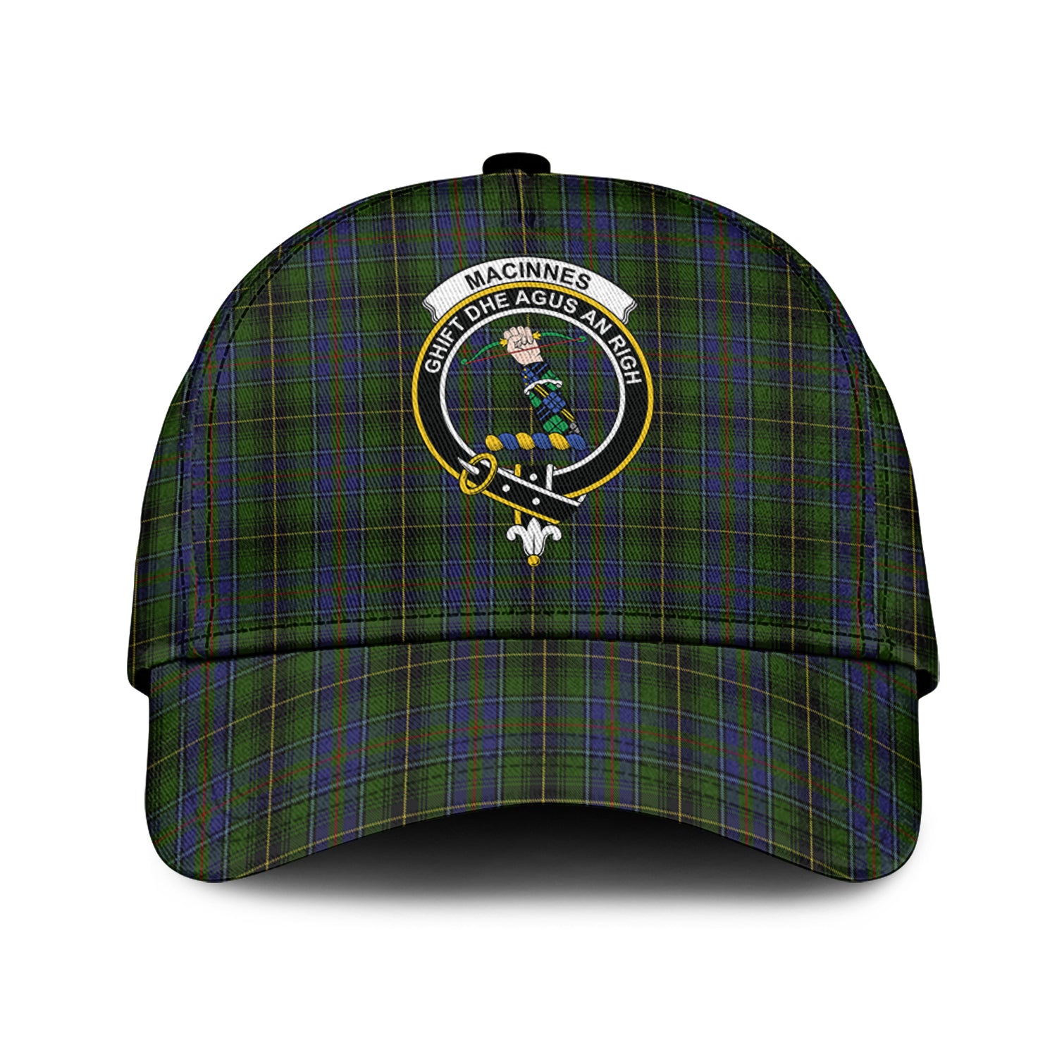 MacInnes (McInnes) Tartan Classic Cap with Family Crest Classic Cap Universal Fit - Tartan Vibes Clothing