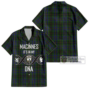 MacInnes (McInnes) Tartan Short Sleeve Button Shirt with Family Crest DNA In Me Style